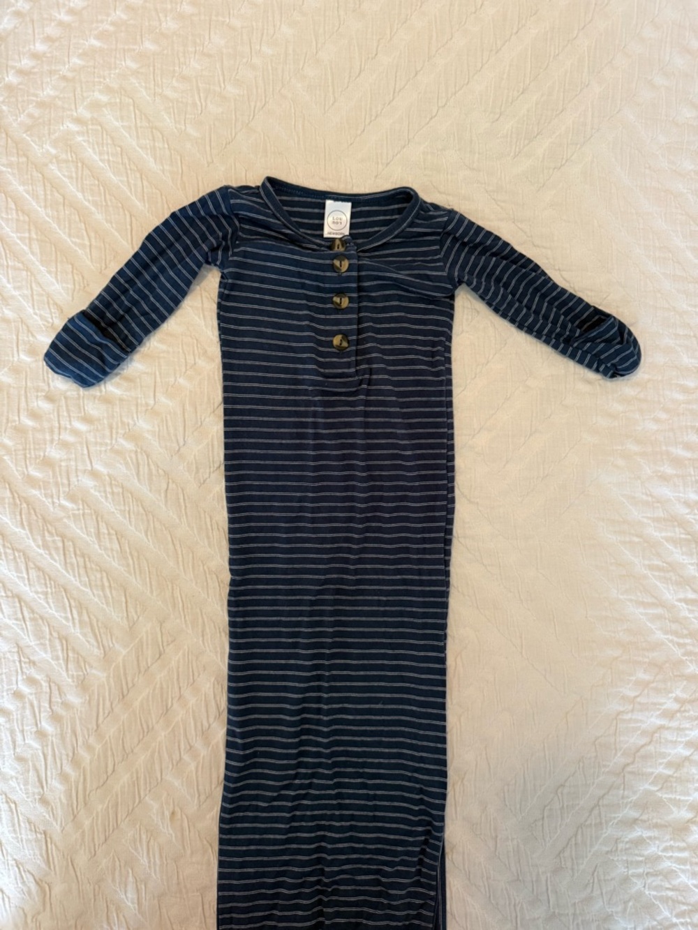 Lou Lou & Company Navy Striped Newborn gown, EUC